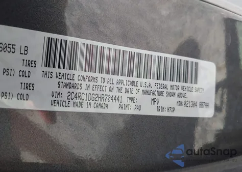 2017 Chrysler Pacifica Touring from USA, damaged, VIN 2C4RC1DG2HR704441